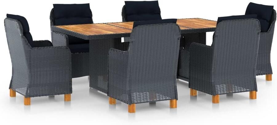 Corenia Tuinset – Bistroset – Loungeset – Diningset – Balkonset – Weerbestendig PE-Rattan – Inclusief Comfortabele Kussens – Geschikt Voor 4 Personen – Ruim Tafelblad