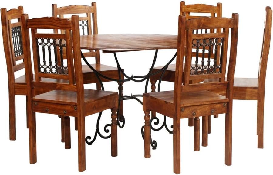 Corenia Tuinset – Eettafelset – Diningset – Loungeset – Bistroset – Massief Acaciahout – Stevig Stalen Frame – 4 Stoelen