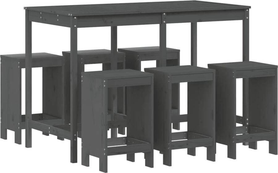 Corenia Tuinset – Tuinbarset – Bistroset – Balkonset – Outdoor Barset – Grijs Sparrenhout – Compact & Ruimtebesparend