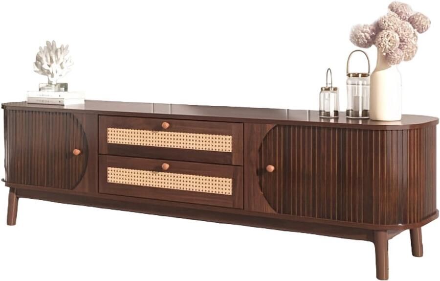 Corenia tv meubel – tv kast – tv dressoir – tv console – tv tafel – natuurlijke kleur – stevig en veel opbergruimte