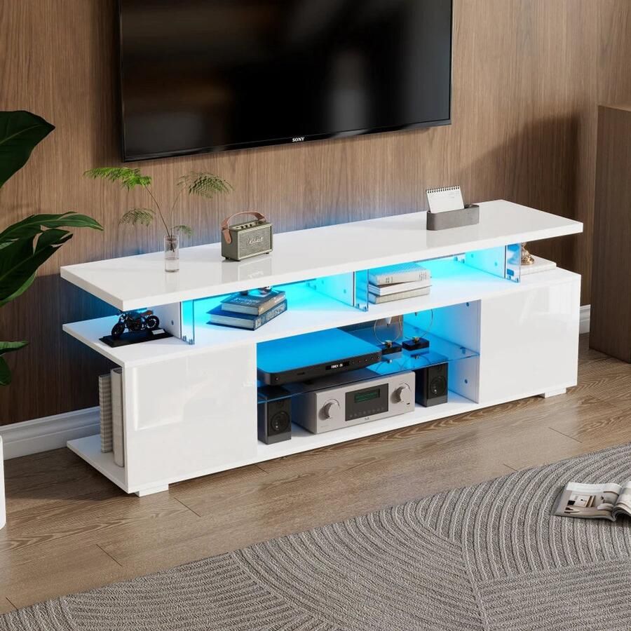 Corenia TV-meubel – TV-standaard – Tv-kast – Mediameubel – Entertainmentmeubel – LED-verlichting met 16 kleuren – Geschikt voor tv s tot 60 inch