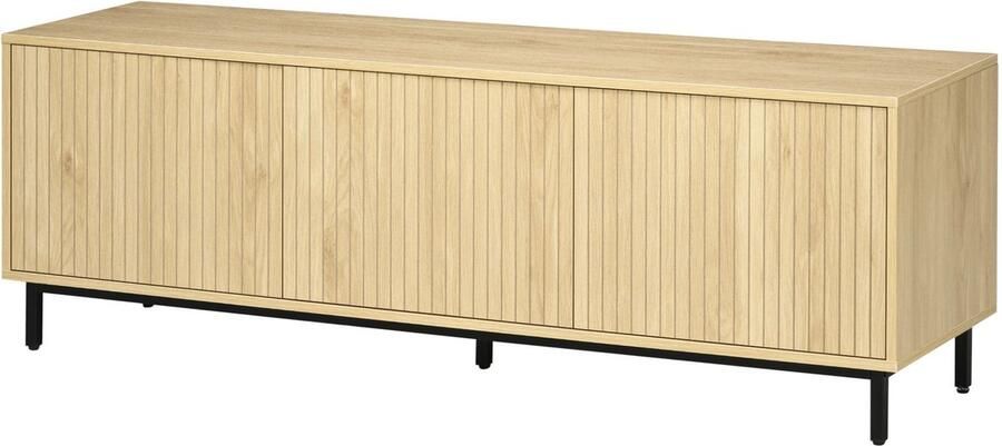 Corenia TV-meubel – Tv-standaard – Tv-kast – Mediameubel – Natuurlijk Hout – Geschikt Voor 65 Inch – Verstelbare Planken & Kabeldoorvoer
