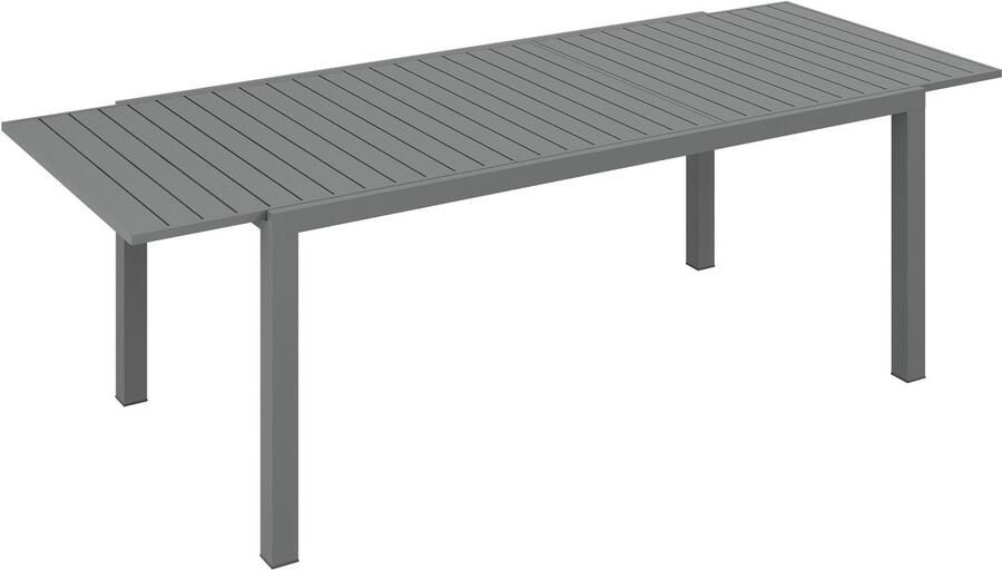 Corenia Uitbreidbare Aluminium Tuintafel – Tuinset Tafel – Uitschuifbare Eettafel – Terrastafel – Buiten Tafel – Donkergrijs – 180-240 cm Lengte – Weerbestendig Thermisch Gelakt