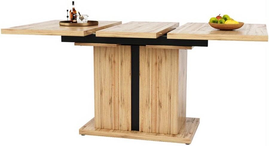 Corenia Uitklaptafel – Klaptafel – Inklapbare Tafel – Vouwtafel – Eettafel – Uitschuifbaar 119-158 5 cm – Ruimtebesparend Design – Natuurlijk Hout MDF