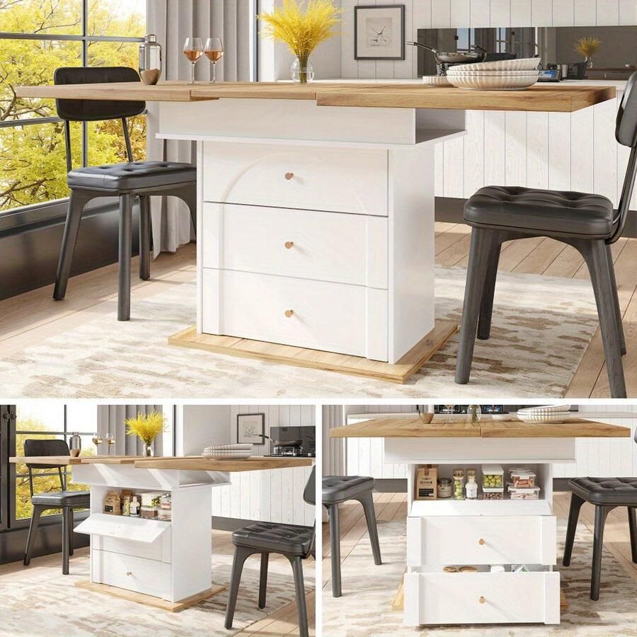 Corenia Uitklaptafel – Klaptafel – Vouwtafel – Eettafel – Inklapbare Tafel – Verlengbaar 110-140 cm – Stevige Houten Constructie – Ruimtebesparend Design