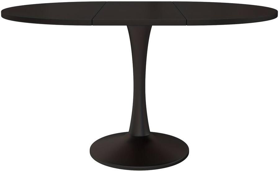 Corenia Uitklaptafel – Klaptafel – Vouwtafel – Eettafel – Uitschuifbare Tafel – Ovaal – Ruimtebesparend Design – Stevige Zwarte Basis