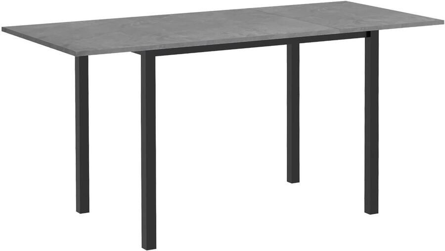 Corenia Uitschuifbare Eettafel – Inklapbare Tafel – Uitbreidbare Tafel – Compacte Eettafel – Moderne Keukentafel – Donkergrijs Metalen Frame – Groot Tafelblad 160x70 cm