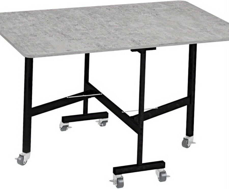 Corenia Uitschuifbare Eettafel – Uitklapbare Tafel – Klaptafel – Grote Eettafel – Verstelbare Tafel – Grijs – Geschikt Voor 46 Personen – Steviele Stalen Poten