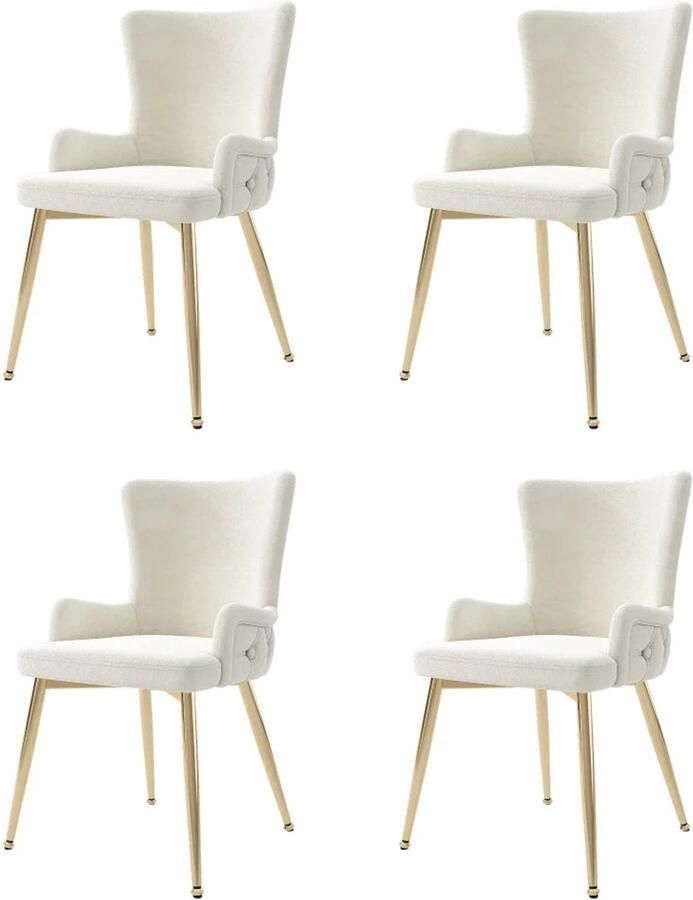 Corenia Velvet Eetkamerstoelen – Fluwelen Stoelen – Design Stoelen – Metalen Poten – Set Van 4 – Comfortabel – Draagbaar Tot 150 Kg Legergroen