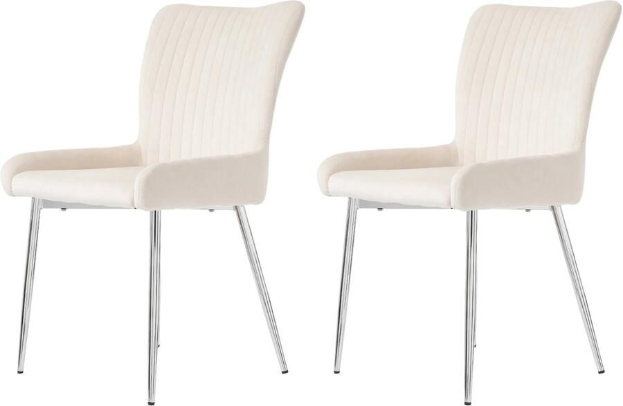 Corenia Velvet Eetkamerstoelen – Fluwelen Stoelen – Lounge Stoelen – Comfortabele Zit – Metalen Poten – Compact Design