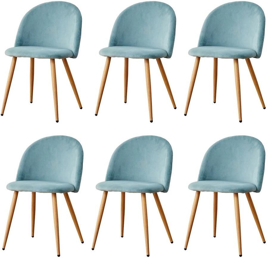 Corenia Velvet Eetkamerstoelen – Zachte Stoelen – Comfortabele Stoelen – Metalen Poten – Antislip Voeten – Zithoogte 43 Cm – Kruipvrije Bekleding