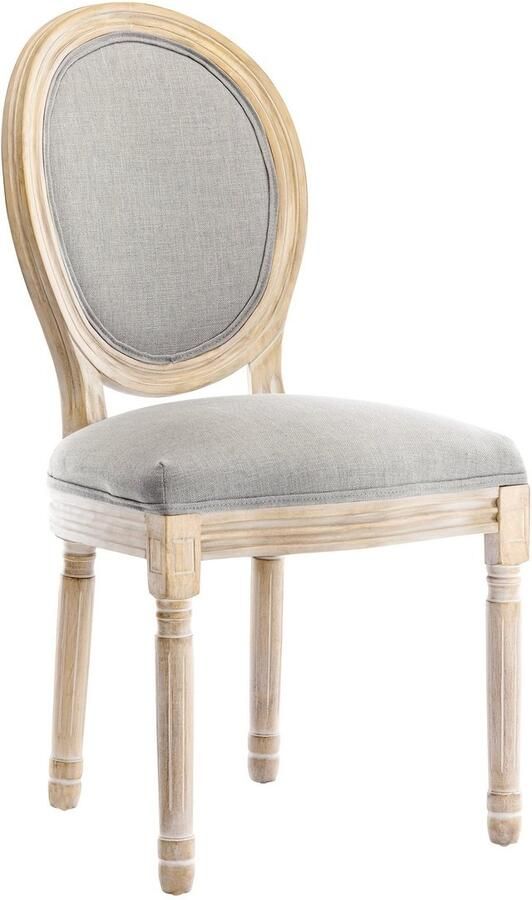 Corenia Franse Vintage Eetkamerstoel – Bistrostoel – Retro Stoel – Café Stoel – Eetstoel – Massief Houten Frame – Ergonomische Ovale Rugleuning – Met Comfortabel Kussen – Ademende Stof – Gemakkelijk Schoon Te Maken – Grijs – 1 Stuk