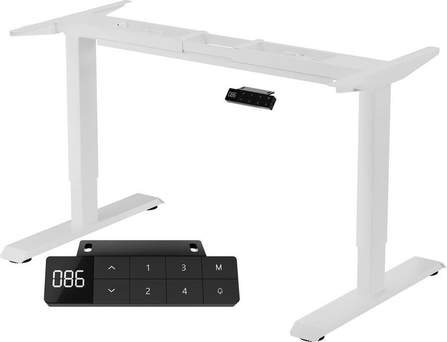 Corenia Zit-Sta Bureau Frame – Verstelbaar Bureau Onderstel – Hoogte Verstelbaar Bureauframe – Elektrisch Zit Sta Frame – Bureau Poten – 3-Niveaus Verstelbaar 60-125 cm – Robuust IJzer – Minimalistisch Design