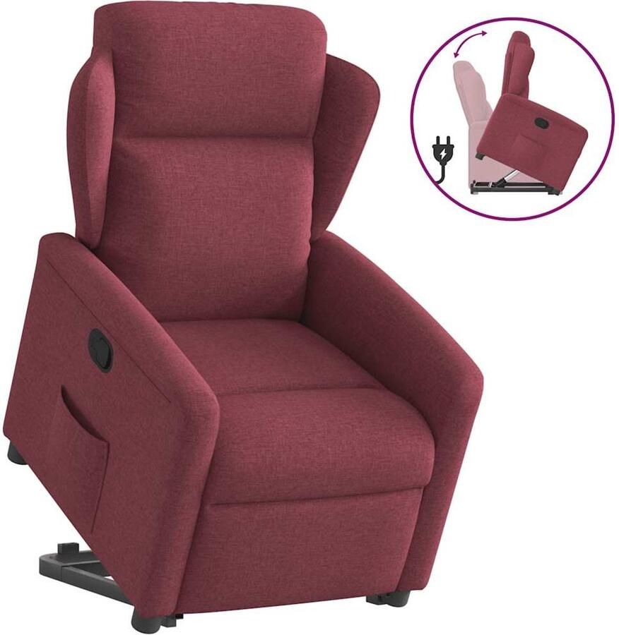 Corenia Zit-Sta Bureau Stoel – Verstelbare Bureaustoel – Bureaukruk – Werkkruk – Elektrische Liftfunctie – Verstelbare Rugleuning tot 135° – Wijnrood