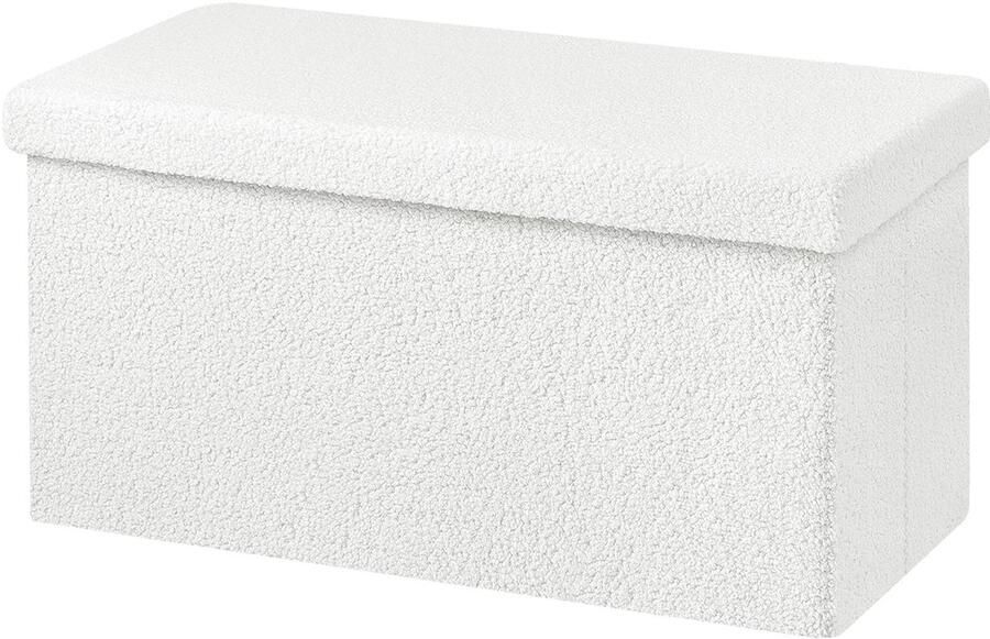 Cosas Buenas Gestoffeerde Witte Bank Ottomaanse Opvouwbare Borstbank Deksel Zitting Voetenbank Opslag Slaapkamer