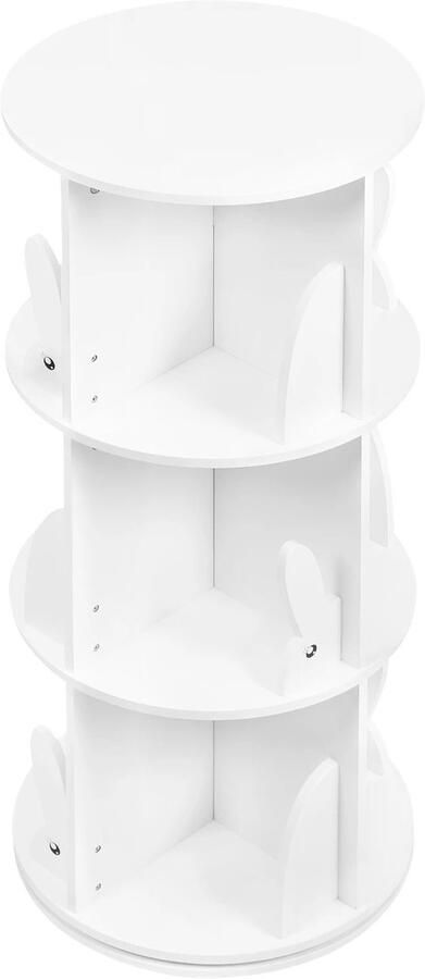 Cosas Buenas Woltu Boekenkast Wit Kinderen Roterend -Speelgoed Boekenplank Vrijstaand Ruimtebesparende Opslag Slaapkamer Woonkamer