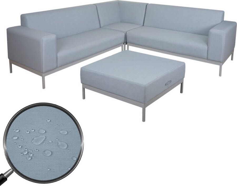 Cosmo Cas a Hoekbank Sofa Lounge Sofa Bank Stof Textiel Waterafstotend Binnen 245cm Blauw Zonder Plank