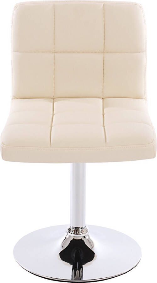 Cosmo Casa 6-delige set eetkamerstoelen Draaistoel Kavala Kunstleer Chroom ~ crème