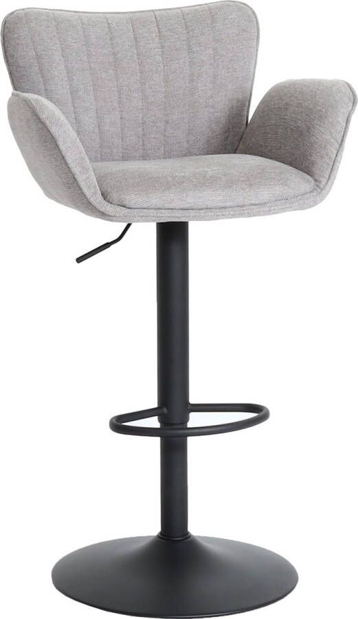 Cosmo Casa Barkruk Draaibare Barkruk Armleuning Voetsteun 360 Roteerbaar Stof Textiel IJzer Donkergrijs Grijs