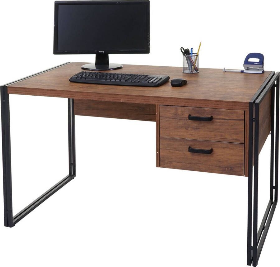 Cosmo Casa Bureau Kantoor Tafel Computertafel 3D Structuur 76X122X73cm Wild Eiken Look