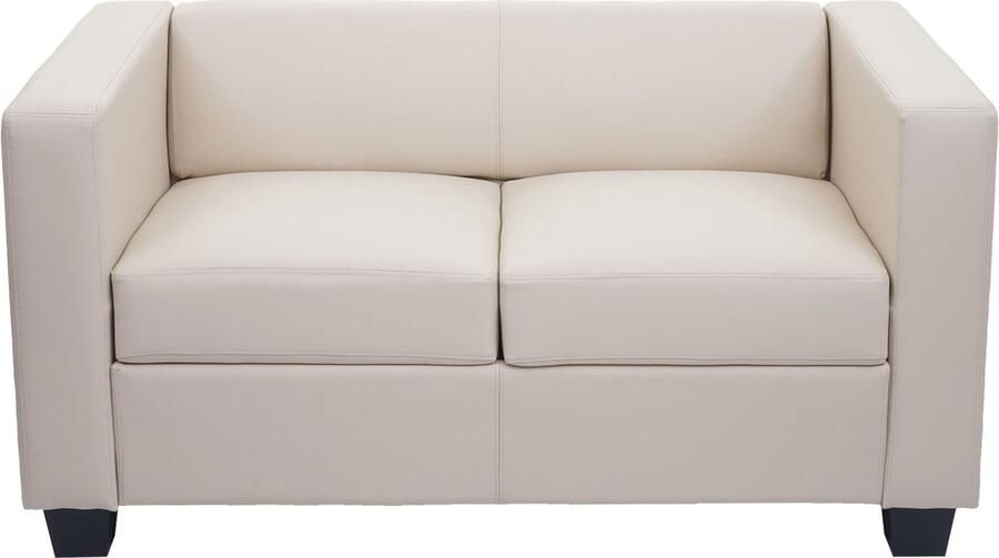 Cosmo Casa 2-Zits Bank Lille Lounge Sofa Kunstleer Crème