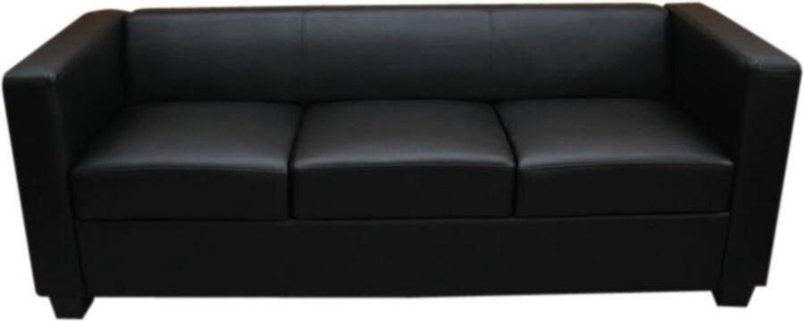 Cosmo Casa 3-zitsbank Lille Loungebank Leer Zwart
