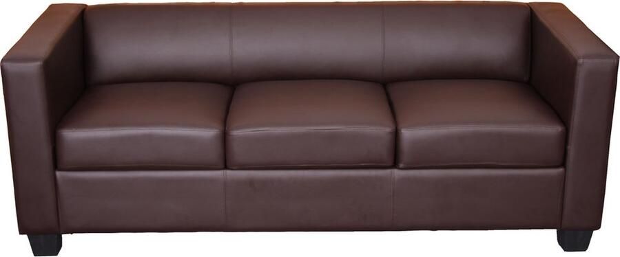 Cosmo Casa 3-Zitsbank Loungebank Kunstleer Koffie