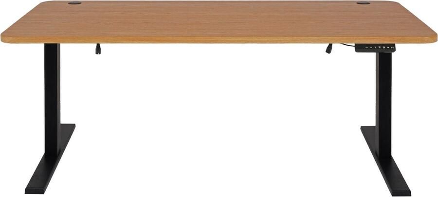 Cosmo Casa Bureau Computertafel Elektrisch Hoogte Verstelbaar 160x80cm 53kg MVG Bruine Structuur Zwart