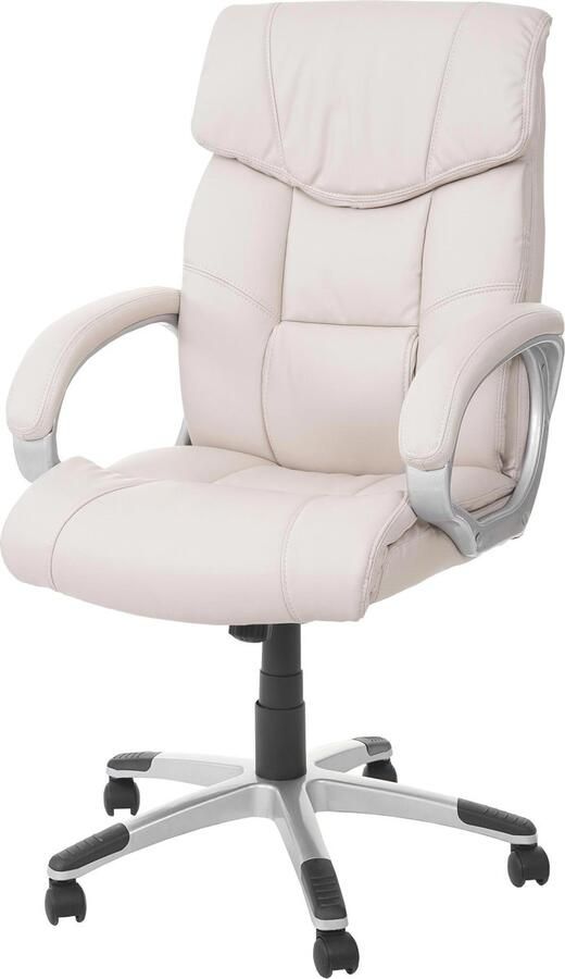 Cosmo Casa Bureaustoel Directie Stoel Kunstleer Crème