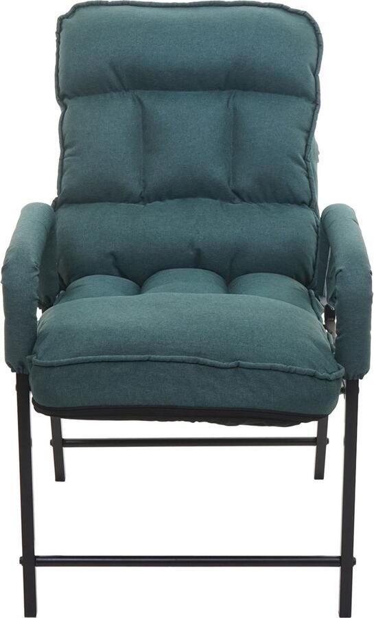 Cosmo Casa Eetkamerstoel Beklede Stoel Verstelbare Rugleuning Metaal Stof Textiel Donkergroen