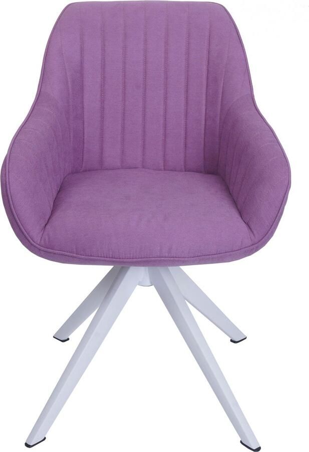 Cosmo Casa Eetkamerstoel Keukenstoel met Armleuningen Draai- en Terugslagmechanisme Textiel Paars