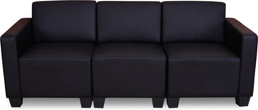 Cosmo Casa Modulaire 3-Zits Bank Lyon Kunstleer Zwart