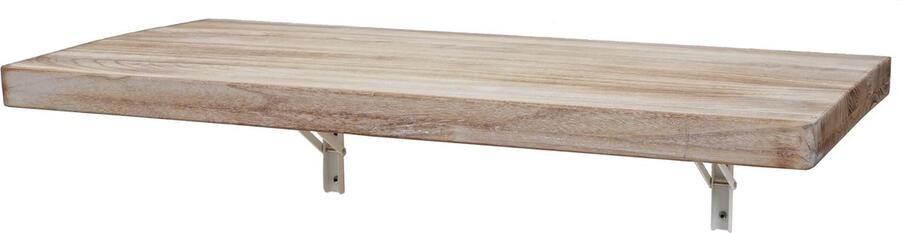 Cosmo Casa Opklapbare Wandtafel Massief Hout Opvouwbaar Wandrek Bureau 100x50cm Natuurkleur