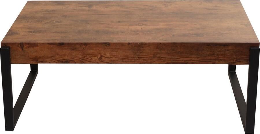 Cosmo Casa Salontafel Woonkamer Bijzettafel Metaal 43x110x64cm Donker Wildeiken