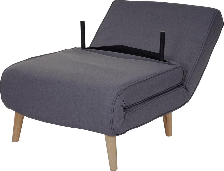 Cosmo Casa Schlafsessel Slaapbank Fauteuil Klapstoel Relaxfauteuil Jeugdstoel- Stof Textiel Donkergrijs