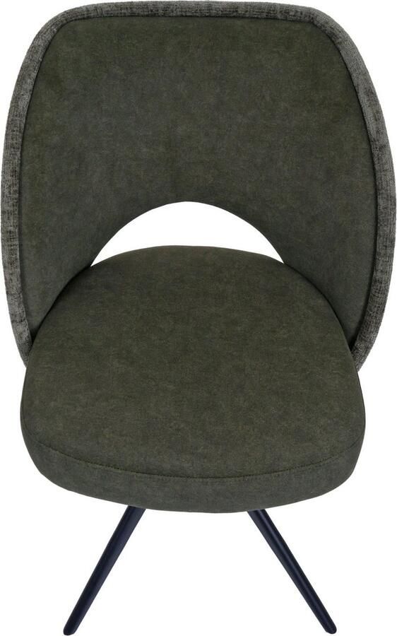 Cosmo Casa Set van 2 Eetkamerstoelen Beklede Keukenstoel Draai- en Terugslagmechanisme Textiel (420g m²) Groen