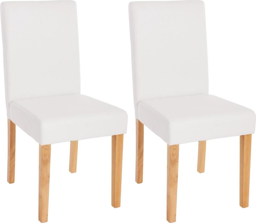 Cosmo Casa Set van 6 eetkamerstoelen keukenstoelen Littau Kunstleer- Mat wit- Lichte poten