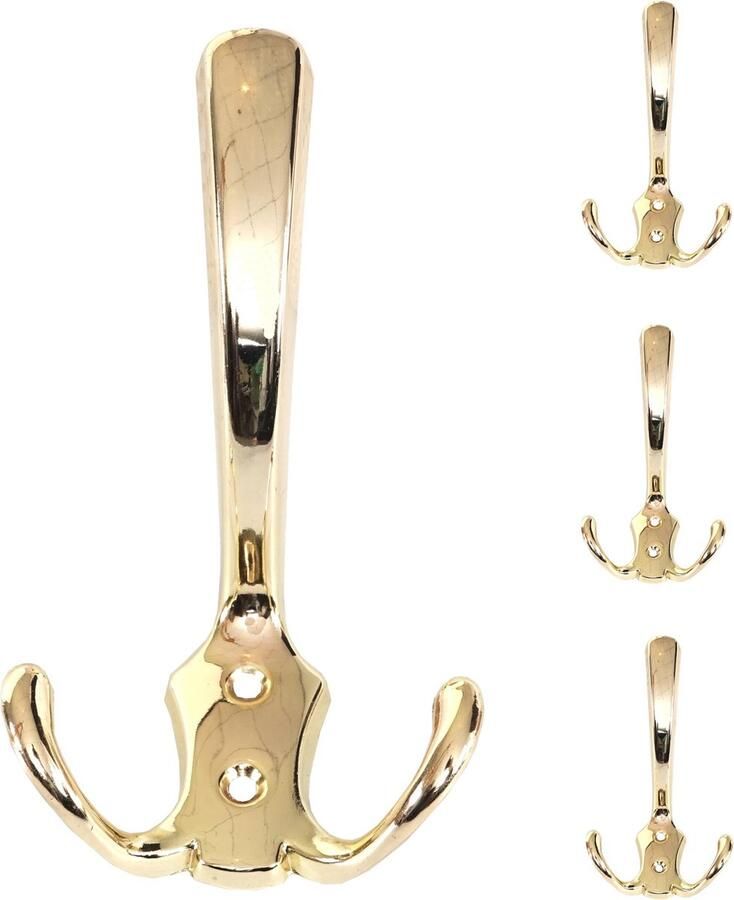 Cosmo Casa Set van 4 Muurhaken HWC-D46 Kapstokken Goud
