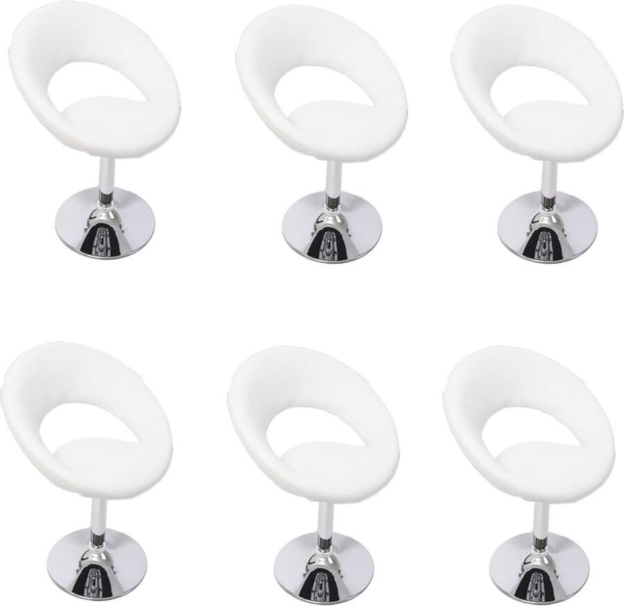 Cosmo Casa Set van 6 Eetkamerstoelen Palermo Wit