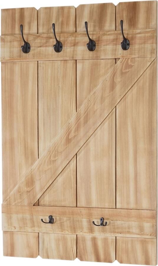 Cosmo Casa Wandkapstok Kapstokpaneel 6 Haken Grenen 91x60cm