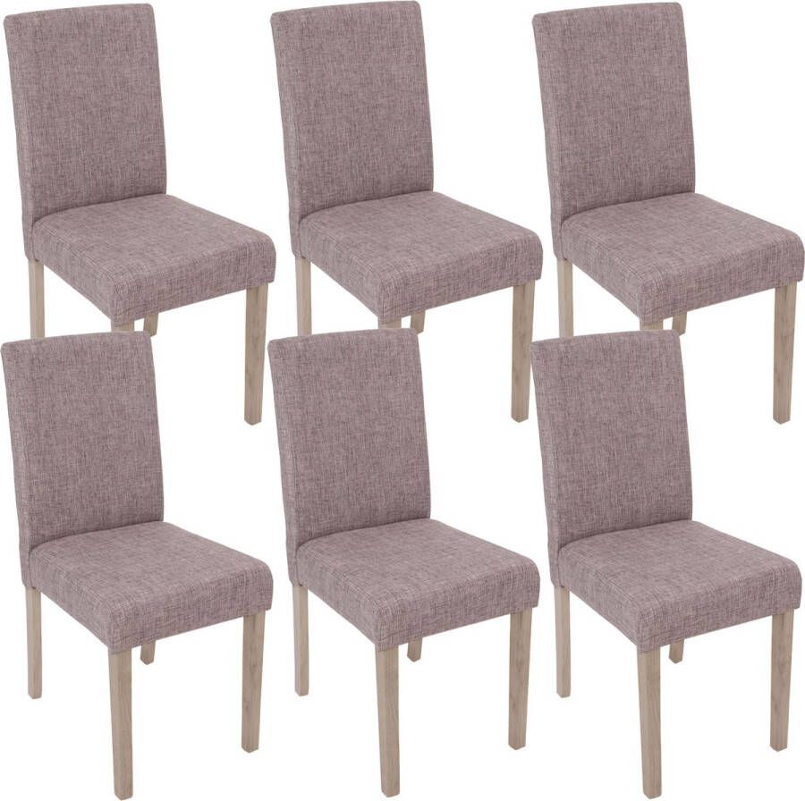 Cosmo Casa Eetkamerstoel Set van 6 Stijlvol Design Massief Houten Poten Comfortabel Zitmeubel