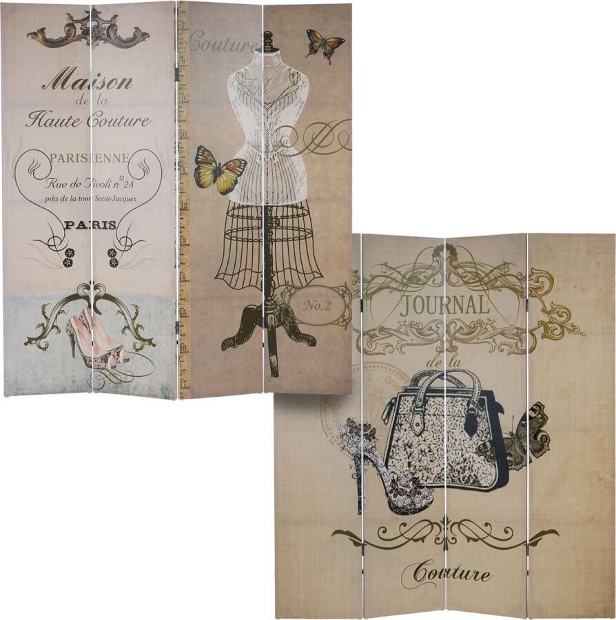 Cosmo Casa Fotoparavent Paravent Scheidingswand -gecertificeerd 180x160cm Boudoir