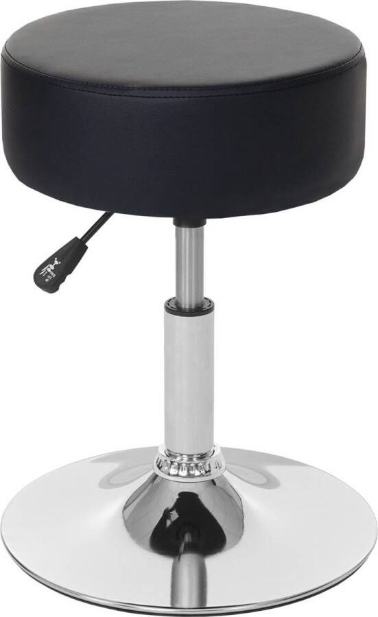 Cosmo Casa Kruk Make-Up Kruk In Hoogte Verstelbaar Kunstleer Ø 35cm Zwart