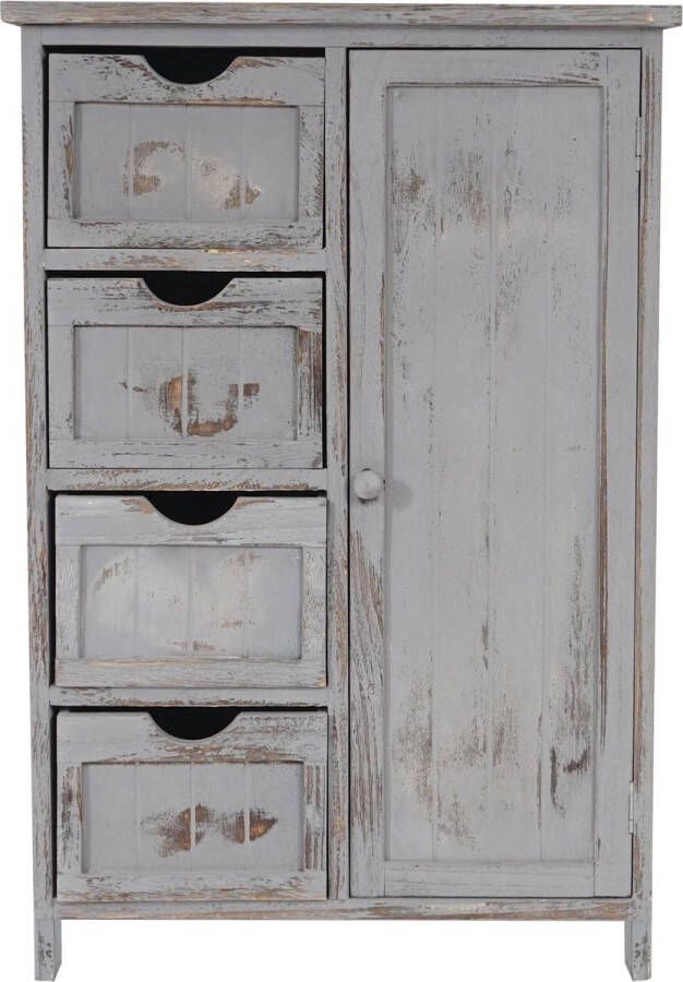 Cosmo Casa Ladekast Kast Ladekast Shabby Look Vintage Ontwerp Grijs 82x55x30cm