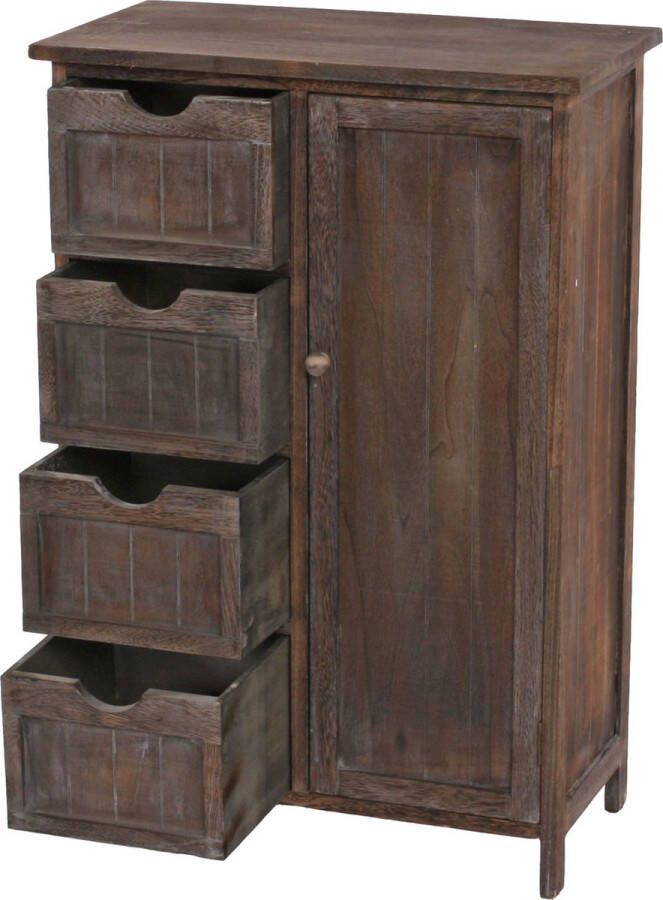 Cosmo Casa Ladenkast Kast Ladencommode- Shabby-Look Vintage 82x55x30cm Bruin