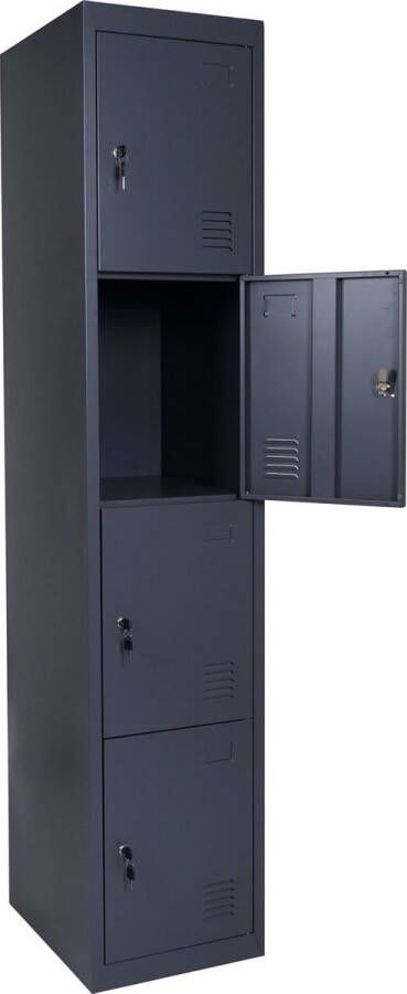 Cosmo Casa Locker Lockerkast Waardevolle Spullen Locker Metaal 180x38x45cm Antraciet