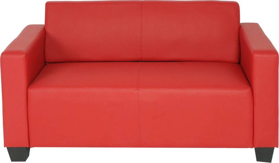 Cosmo Casa Lounge sofa Moderne 2-zits Bank Kunstleder 136cm Rood