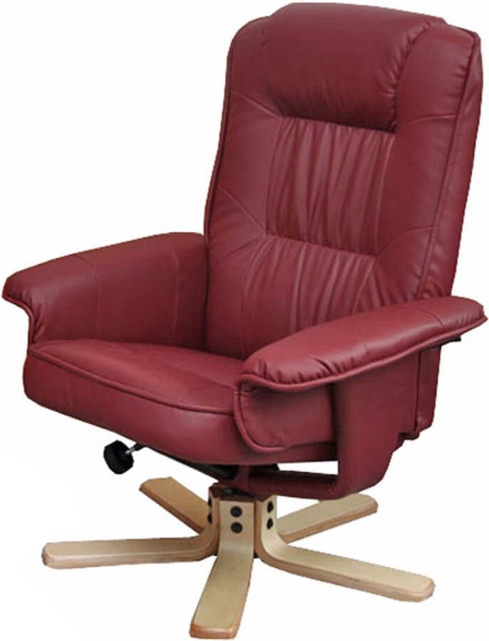 Cosmo Casa Ontspanningsstoel TV-Stoel fauteuil zonder kruk Kunstleer Bordeaux