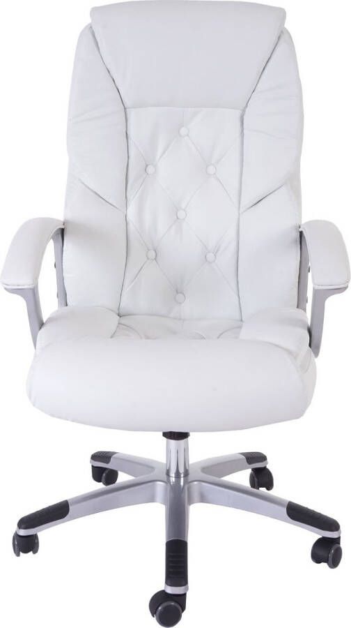 Cosmo Casa Profi-Bureaustoel Directiestoel- Draaistoel- Belastbaar tot 150 kg- Kunstleer Wit