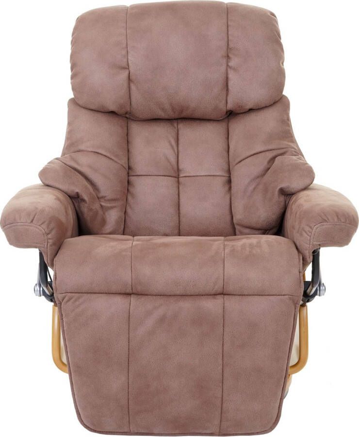 Cosmo Casa Relaxfauteuil Calgary 2- TV fauteuil Stof textiel Belastbaar tot 150 kg Antiekbruin natuurlijk bruin